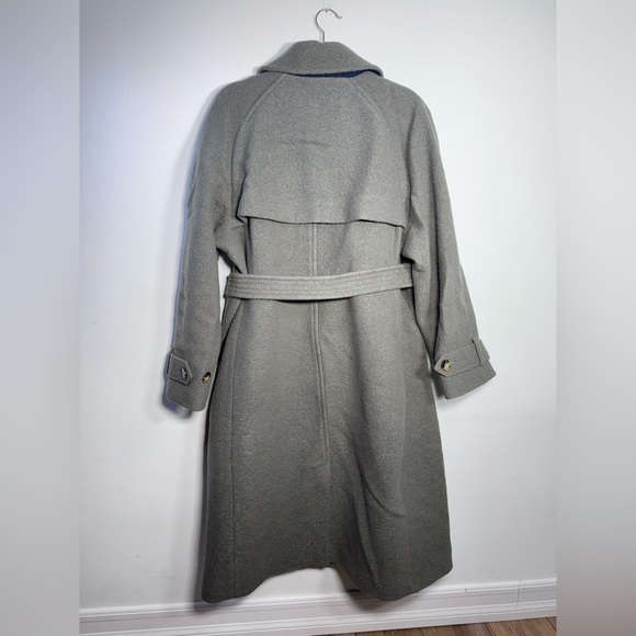 J. Crew Gray Trench Coat 100% wool Size 16 - Picture 6 of 11